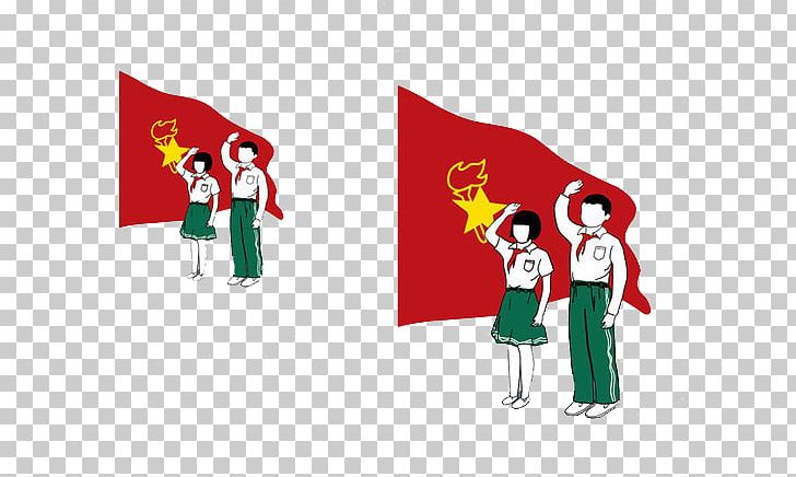 Young Pioneers Of China Salute PNG, Clipart, American Flag, Banner, Cartoon, China, Fictional Character Free PNG Download