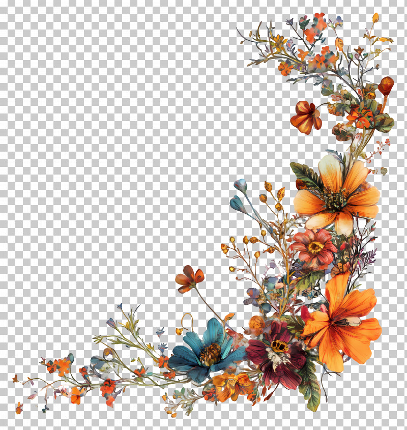 Floral Corner - Decorative Floral Corner PNG