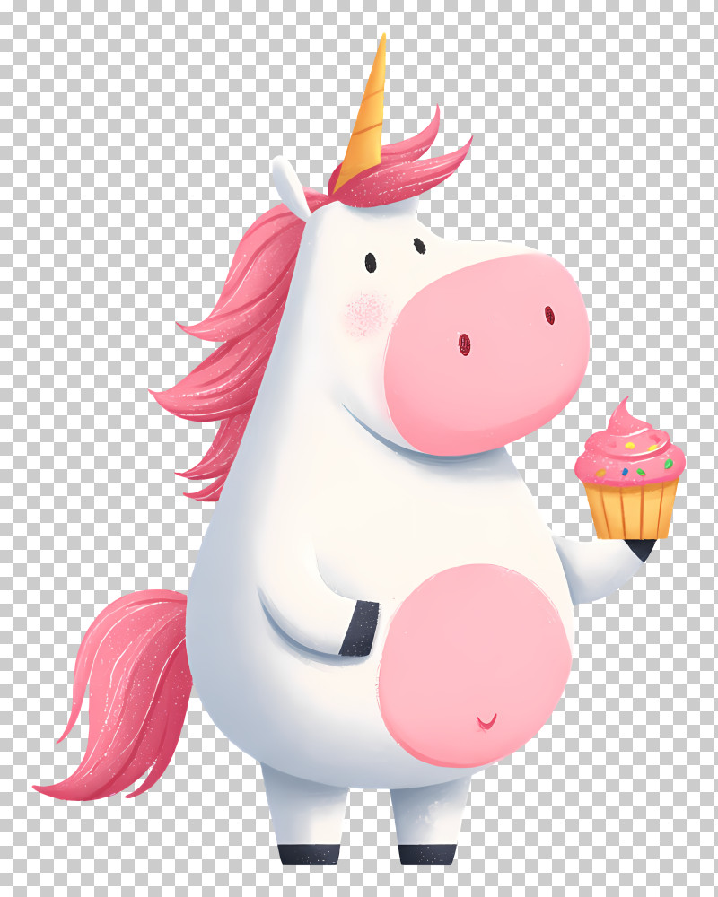 Unicorn Holding Cupcake - Unicorn With Cupcake PNG