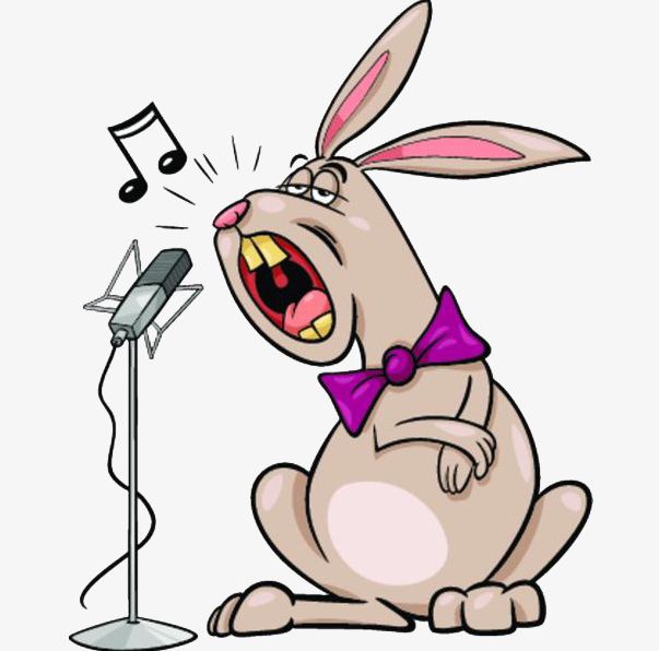 A Rabbit Singing In A Microphone PNG, Clipart, Beautiful, Beautiful Song, Big, Big Mouth, Cartoon Free PNG Download