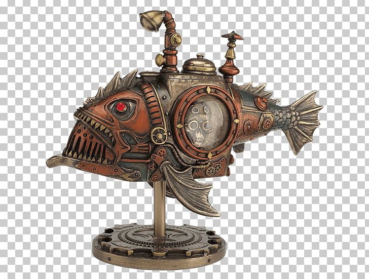 Steampunk Statue Figurine Black Seadevil Fish PNG, Clipart, Anglerfish, Black Seadevil, Bronze Sculpture, Bust, Collectable Free PNG Download