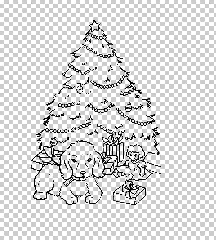Coloring Book Puppy Christmas Tree PNG, Clipart, Adult, Animals, Area, Art, Book Free PNG Download