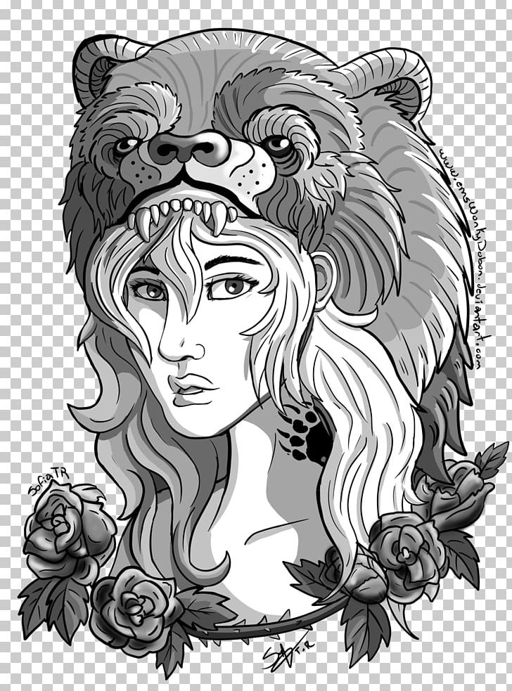 Lion Tiger Visual Arts Legendary Creature Sketch PNG, Clipart, Bear Girl, Big Cats, Black And White, Carnivoran, Cat Like Mammal Free PNG Download