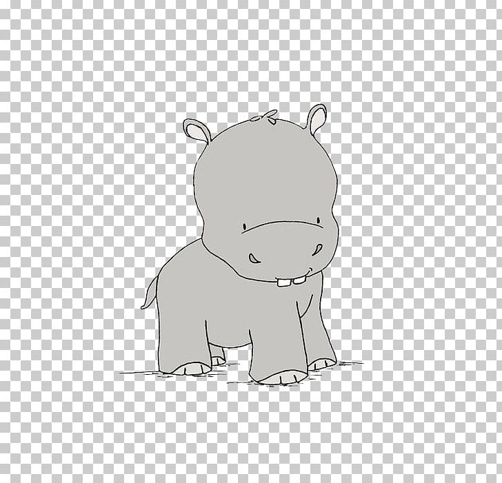 Hippopotamus Black And White PNG, Clipart, Animals, Baby Animals, Baby Announcement, Baby Announcement Card, Baby Clothes Free PNG Download