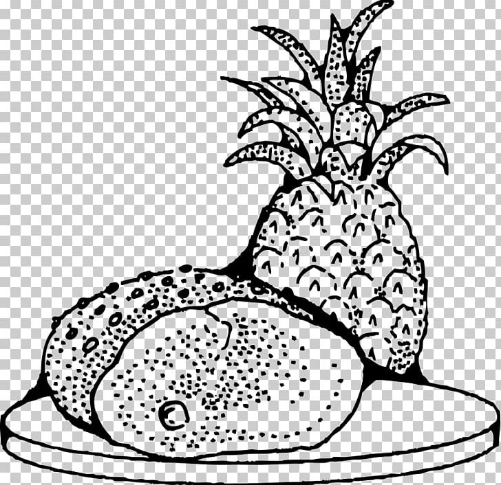 Baked Ham Prosciutto Pineapple PNG, Clipart, Area, Art, Artwork, Baked Ham, Black And White Free PNG Download