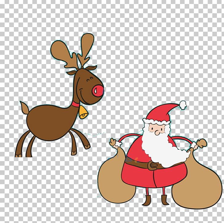 Santa Claus Cartoon Pxe8re Davids Deer PNG, Clipart, Cartoon, Christmas Decoration, Christmas Deer, Deer, Encapsulated Postscript Free PNG Download