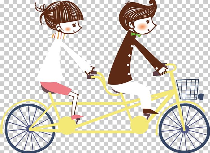 Bicycle Couple PNG, Clipart, Bicycle Accessory, Bicycle Frame, Bicycle Part, Cartoon Hand Painted, Couple Free PNG Download
