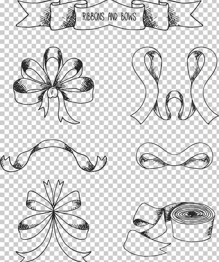 Ribbon Drawing PNG, Clipart, Area, Black And White, Body Jewelry, Circle, Decorative Patterns Free PNG Download