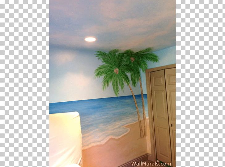 Wall Decal Mural Tree Painting PNG, Clipart, Area, Arecaceae, Ceiling, Computer Wallpaper, Interior Design Free PNG Download