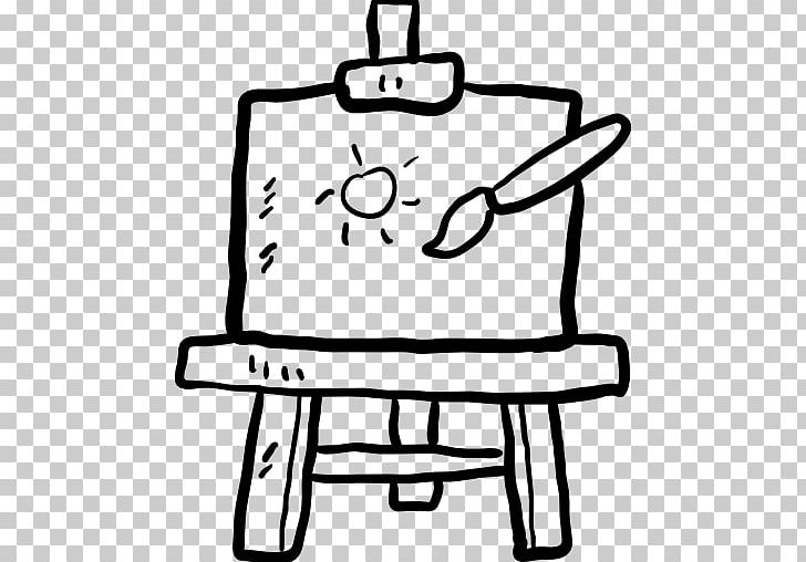 art easel clipart black and white free