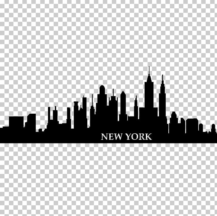 New York City Wall Decal Skyline Sticker PNG, Clipart, Art, Black And White, Brand, Building, City Free PNG Download