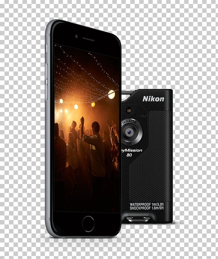 Feature Phone Smartphone Nikon KeyMission 80 Wi-Fi Shock & Waterproof Digital Camera With Tripo Multimedia PNG, Clipart, Cellular Network, Communication Device, Digital Cameras, Electronic Device, Electronics Free PNG Download