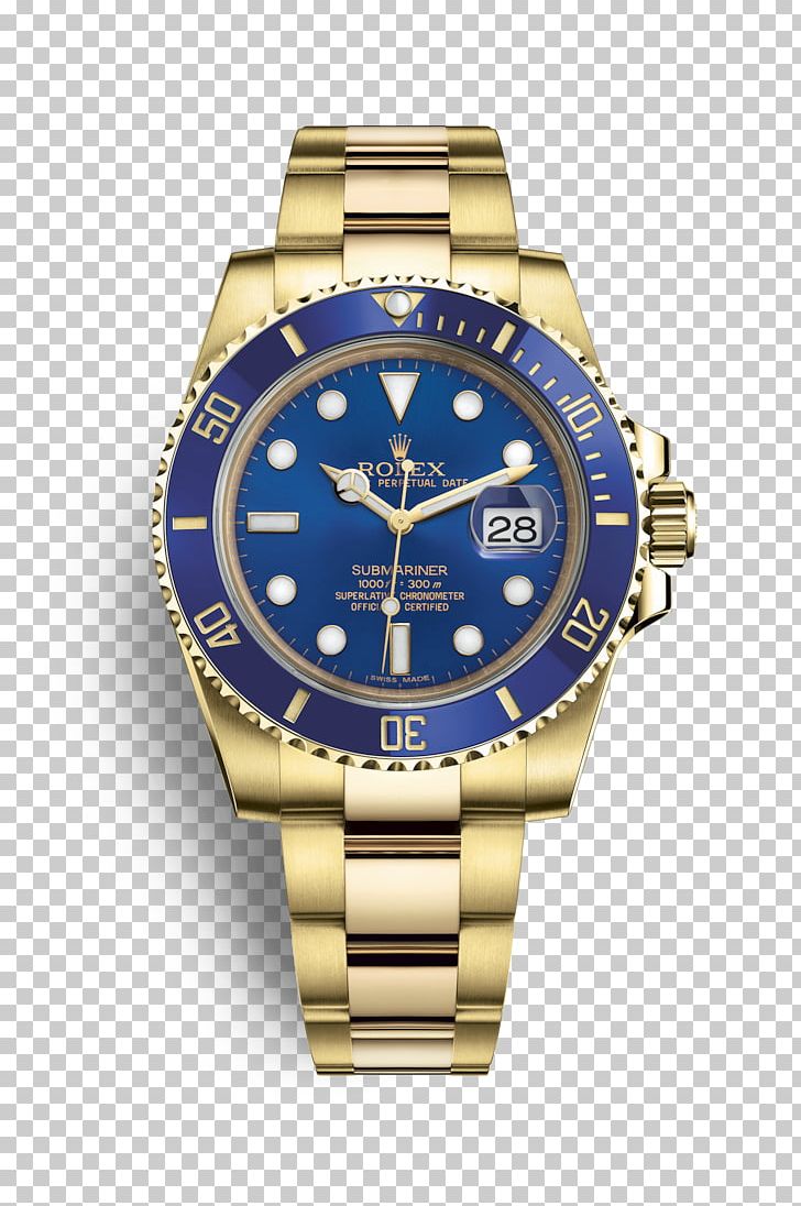 Rolex Submariner Watch Colored Gold PNG, Clipart, Automatic Watch, Bezel, Blue, Brand, Brands Free PNG Download