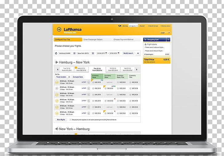 Lufthansa Internet Booking Engine United Airlines United States Germany PNG, Clipart, Computer, Computer Monitor, Computer Program, Display Advertising, Display Device Free PNG Download