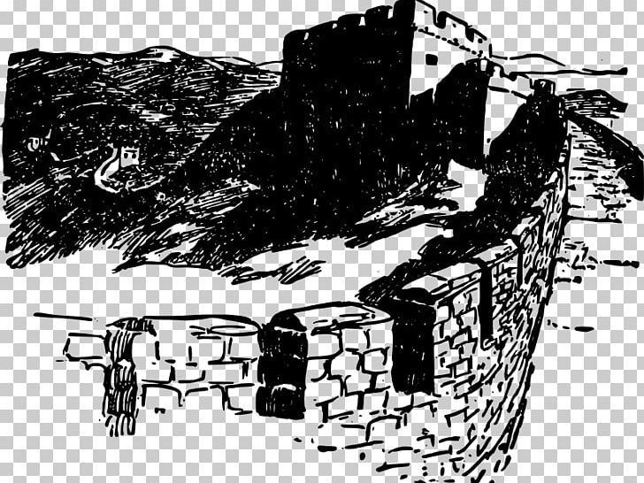 Great Wall Of China Drawing Monument PNG, Clipart, Angle, Art, Automotive Tire, Black And White, Cartoon Free PNG Download