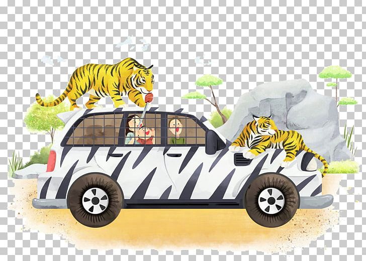 Tiger Cartoon Illustration PNG, Clipart, Animals, Art, Automotive Design, Brand, Car Free PNG Download