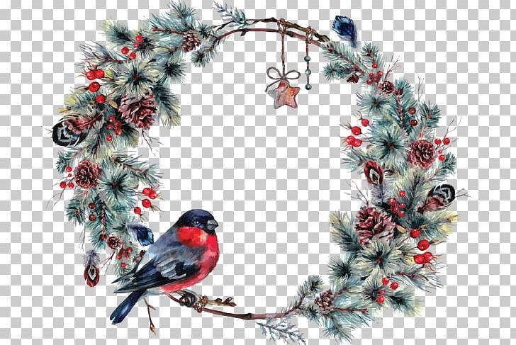 Wreath Christmas Ornament Garland Twig PNG, Clipart, Beak, Bird, Branch, Christmas, Christmas Card Free PNG Download