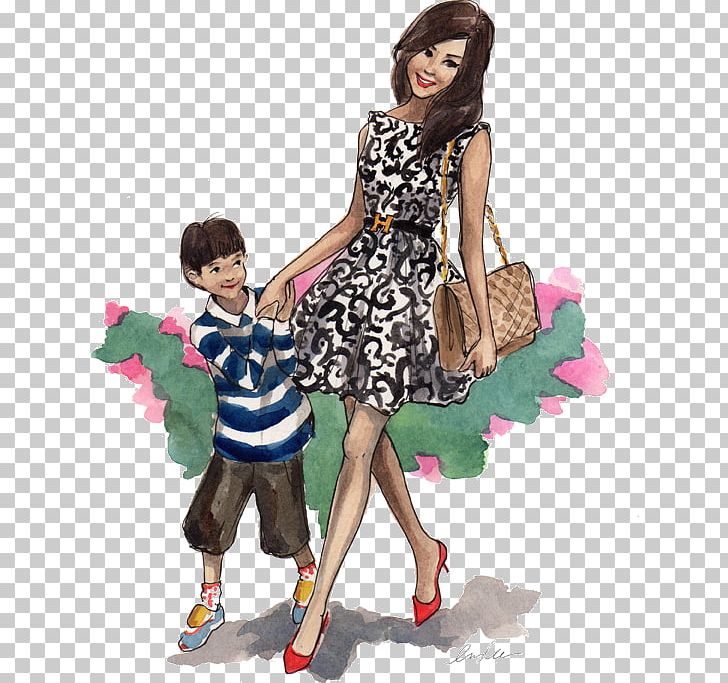 Fashion Illustration Drawing Mother PNG, Clipart, Art, Child, Clothing, Costume, Drawing Free PNG Download