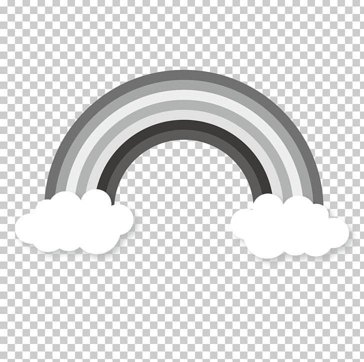 Rainbow Between Clouds Black And White. PNG, Clipart, Angle, Black And White, Circle, Color, Computer Hardware Free PNG Download