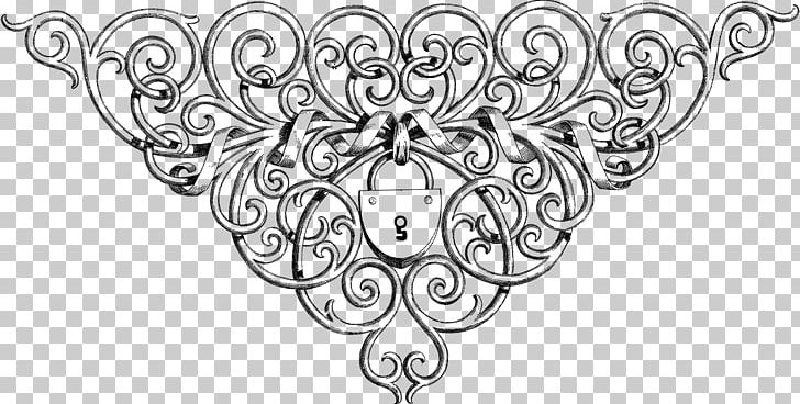 Coloring Book Ornament Black And White Lock PNG, Clipart, Art, Artwork, Black And White, Body Jewelry, Book Free PNG Download
