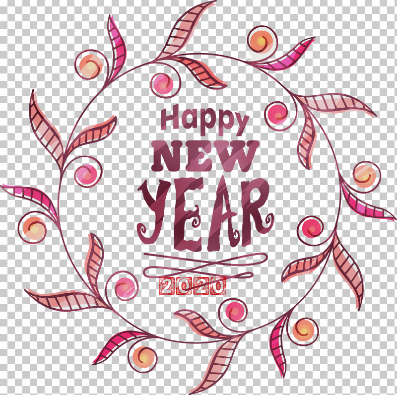 Pink Text Label Font Sticker PNG, Clipart, 2020, Happy New Year 2020, Label, Logo, New Years 2020 Free PNG Download