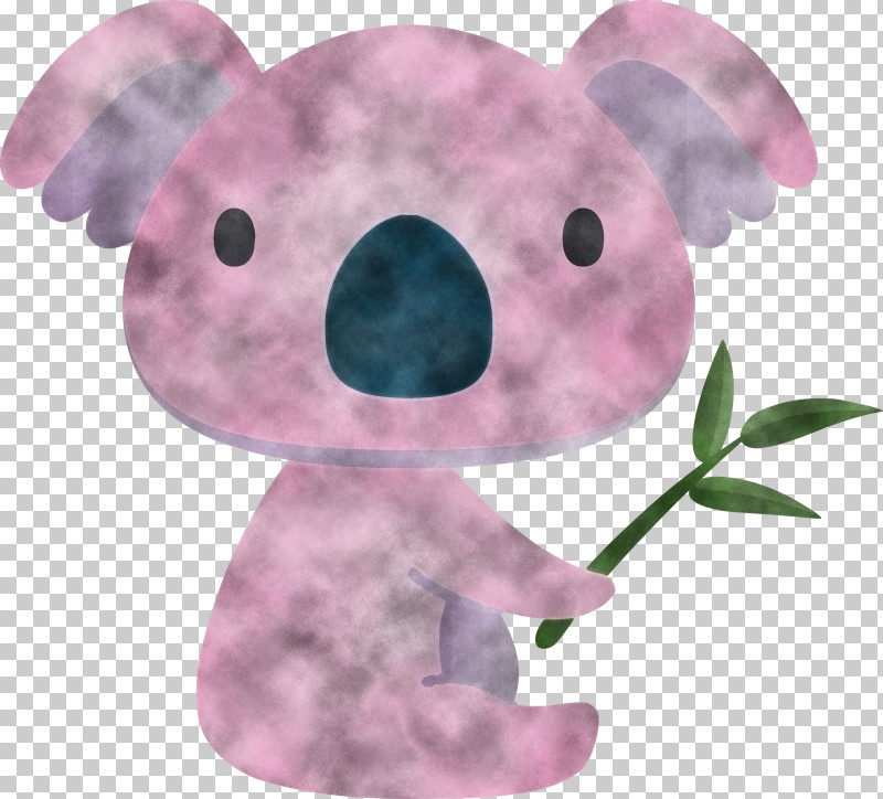 Koala Pink Cartoon Stuffed Toy Snout PNG, Clipart, Cartoon, Koala, Pink, Plant, Plush Free PNG Download