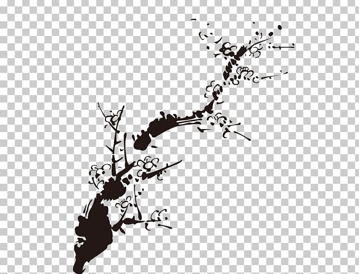 Ink Wash Painting Ink Brush Plum Blossom PNG, Clipart, Black And White, Branch, Chine, Chinese Style, Computer Wallpaper Free PNG Download