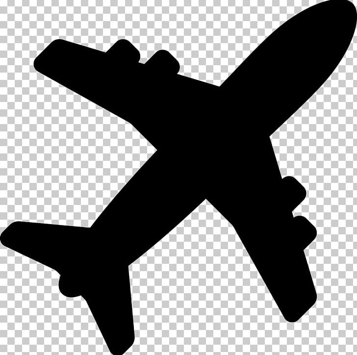 Airplane Air Transportation Silhouette PNG, Clipart, Aircraft, Airplane, Air Transportation, Black And White, Computer Icons Free PNG Download