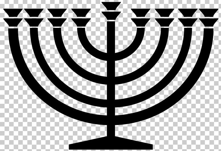 Menorah Judaism Jewish Symbolism Jewish Holiday PNG, Clipart, Black And White, Candle, Candle Holder, Circle, Hanukkah Free PNG Download