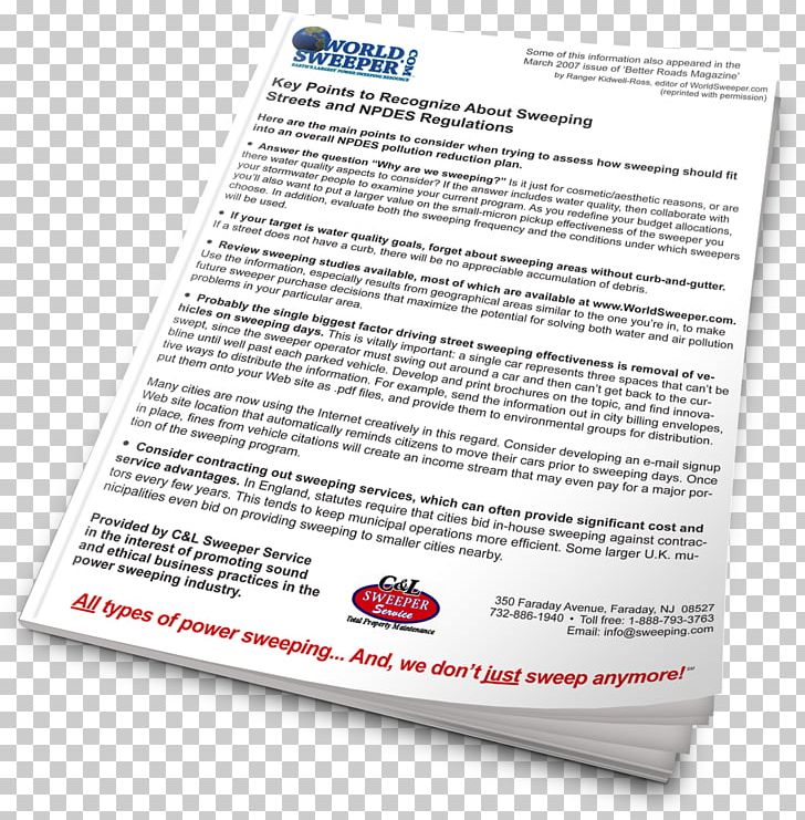 C&L Sweeping & Pavement Maintenance Paper Faraday Avenue Service PNG, Clipart, Brand, Jackson Township, New Jersey, Paper, Service Free PNG Download