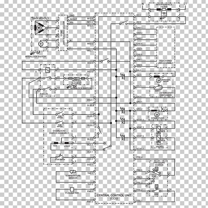 Wiring Diagram Whirlpool Corporation Washing Machines Clothes Dryer PNG, Clipart, Angle, Area, Artwork, Black And White, Clothes Dryer Free PNG Download
