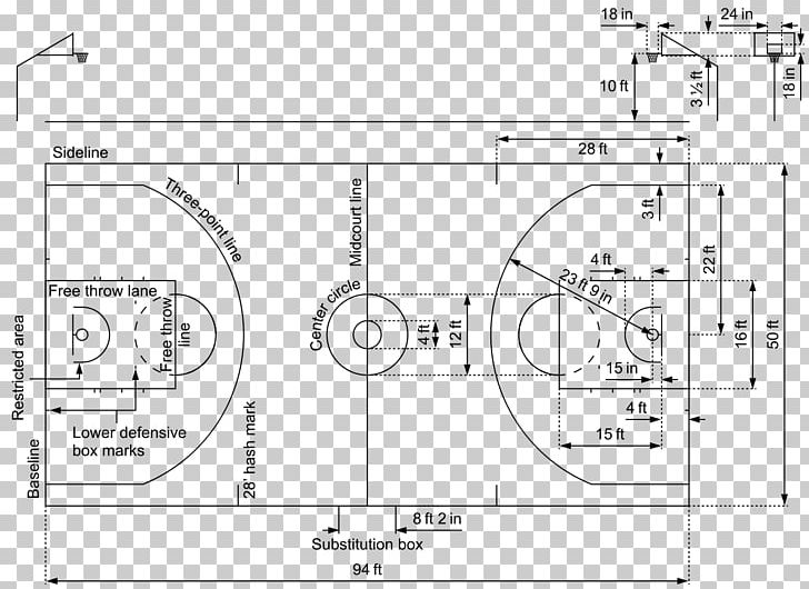 Basketball Court Diagram NBA FIBA PNG, Clipart, Angle, Area, Artwork, Basketball, Basketball Court Free PNG Download
