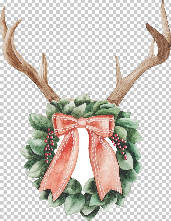 Christmas Day Watercolor Painting Christmas Ornament Reindeer Christmas Lights PNG, Clipart, Antler, Christmas Day, Christmas Decoration, Christmas Lights, Christmas Ornament Free PNG Download