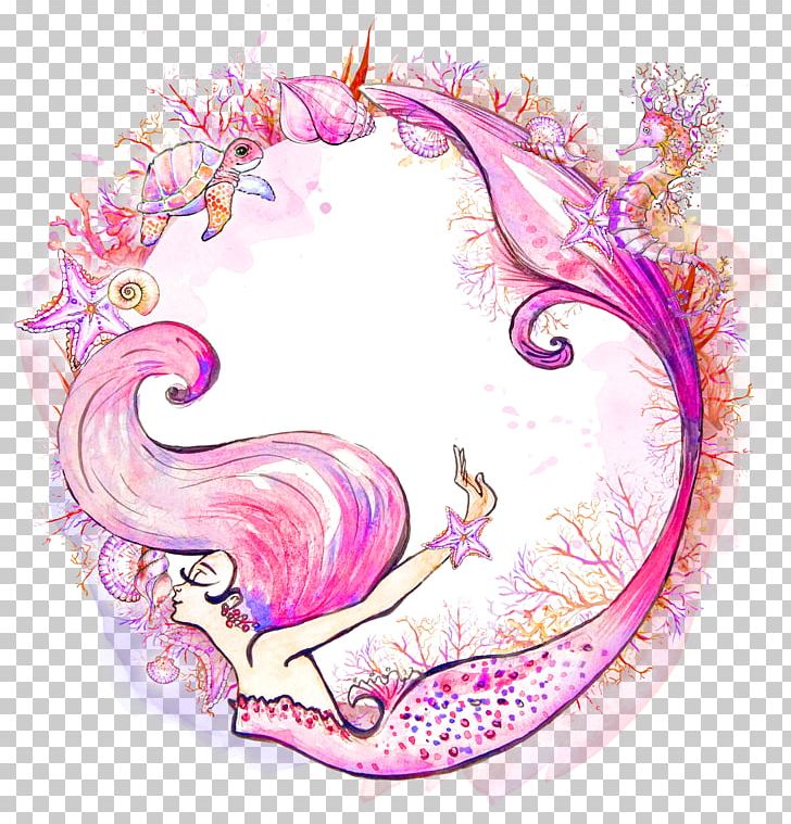 Mermaid Watercolor Painting Siren PNG, Clipart, Beach, Beautiful, Chinese Style, Circle, Collage Free PNG Download