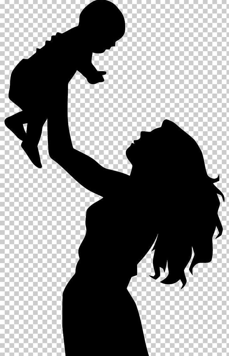 Silhouette Mother Child Drawing Png Clipart Animals Arm Art Black Black And White Free Png Download