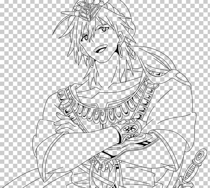 Sinbad Magi: The Labyrinth Of Magic Line Art Character PNG, Clipart, Anime, Arm, Art, Artwork, Black And White Free PNG Download