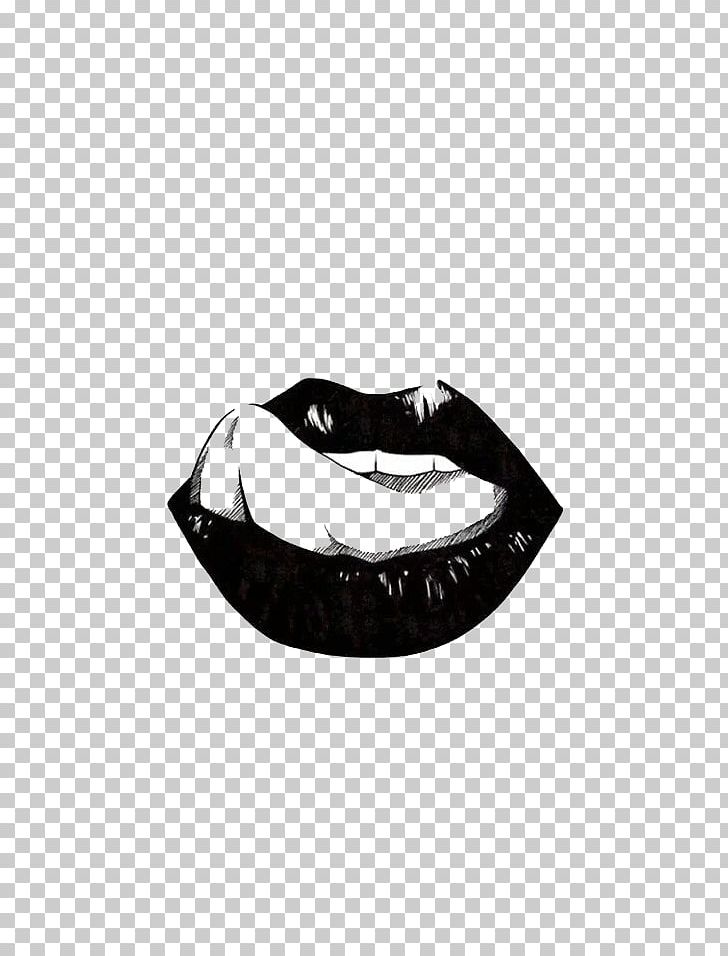 lips black and white sketch