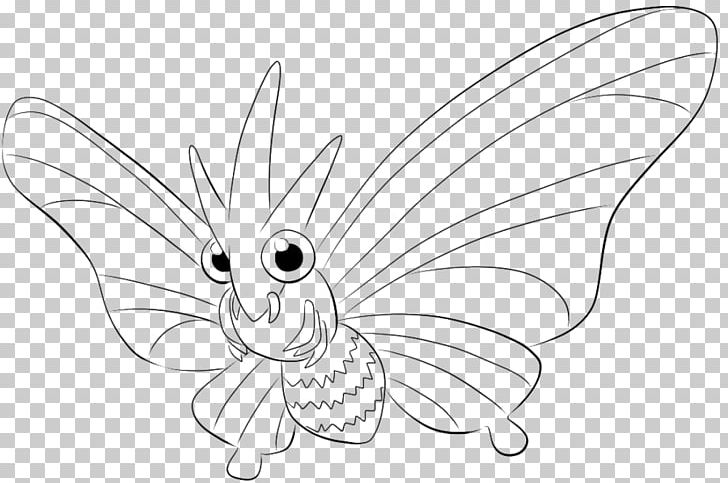 Pokémon Red And Blue Venomoth Venonat Line Art PNG, Clipart, Artwork, Black, Black And White, Brush Footed Butterfly, But Free PNG Download