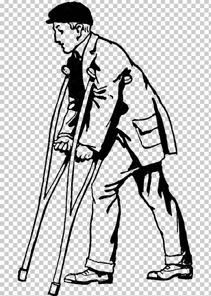 Crutch Drawing Child PNG, Clipart, Art, Artwork, Black, Black And White, Boy Free PNG Download