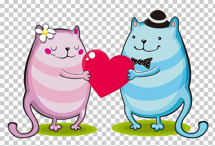 Cat Kitten Valentines Day Illustration PNG, Clipart, Animals, Blue, Carnivoran, Cartoon Character, Cartoon Cloud Free PNG Download