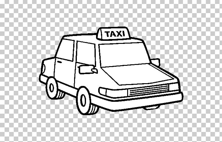 Taxi Car Drawing Coloring Book Yellow Cab PNG, Clipart, Area, Automotive Design, Automotive Exterior, Black And White, Car Free PNG Download