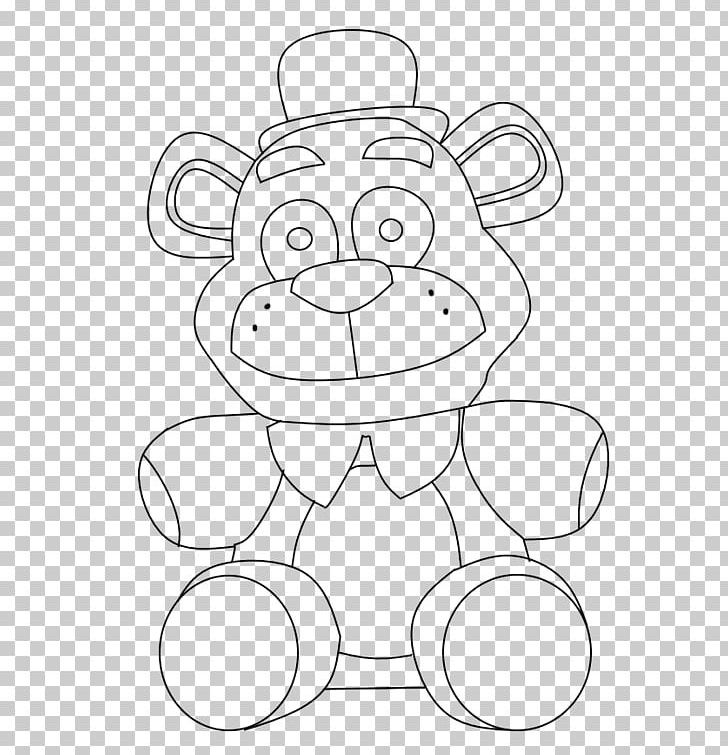 Five Nights At Freddy's 2 Teddy Bear Drawing Line Art PNG, Clipart, Angle, Arm, Black, Black And White, Carnivoran Free PNG Download