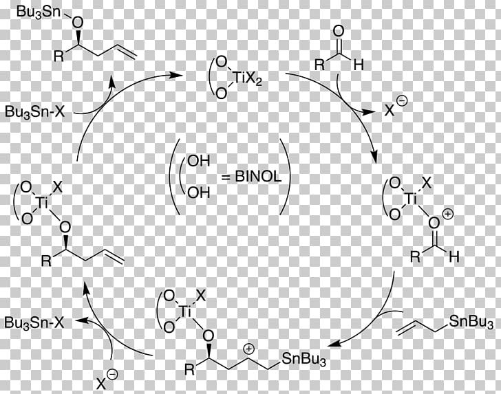 Keck Asymmetric Allylation Allyl Group Chemical Reaction Organic Chemistry Nucleophilic Addition PNG, Clipart, Aldehyde, Allyl Group, Angle, Area, Black And White Free PNG Download