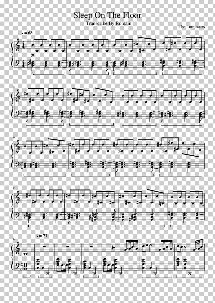 Sheet Music Sleep On The Floor The Lumineers Chord PNG, Clipart, Angle, Area, Black And White, Bruno Mars, Chord Free PNG Download
