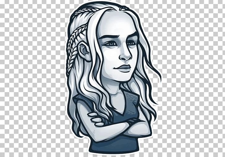Game Of Thrones Winter Is Coming Daenerys Targaryen Sticker Jon Snow PNG, Clipart, Beauty, Black And White, Comic, Daenerys Targaryen, Decal Free PNG Download