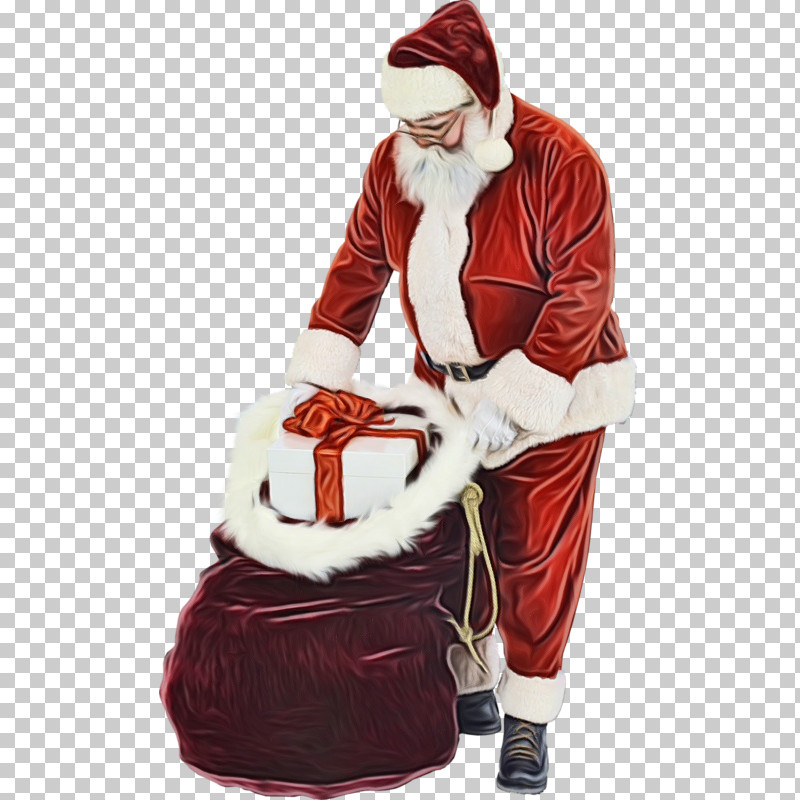 Santa Claus PNG, Clipart, Kneeling, Paint, Santa Claus, Watercolor, Wet Ink Free PNG Download