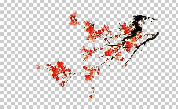Ink Wash Painting Plum Blossom PNG, Clipart, Branch, Cherry Blossom, Chinese, Chinese Style, Chinoiserie Free PNG Download