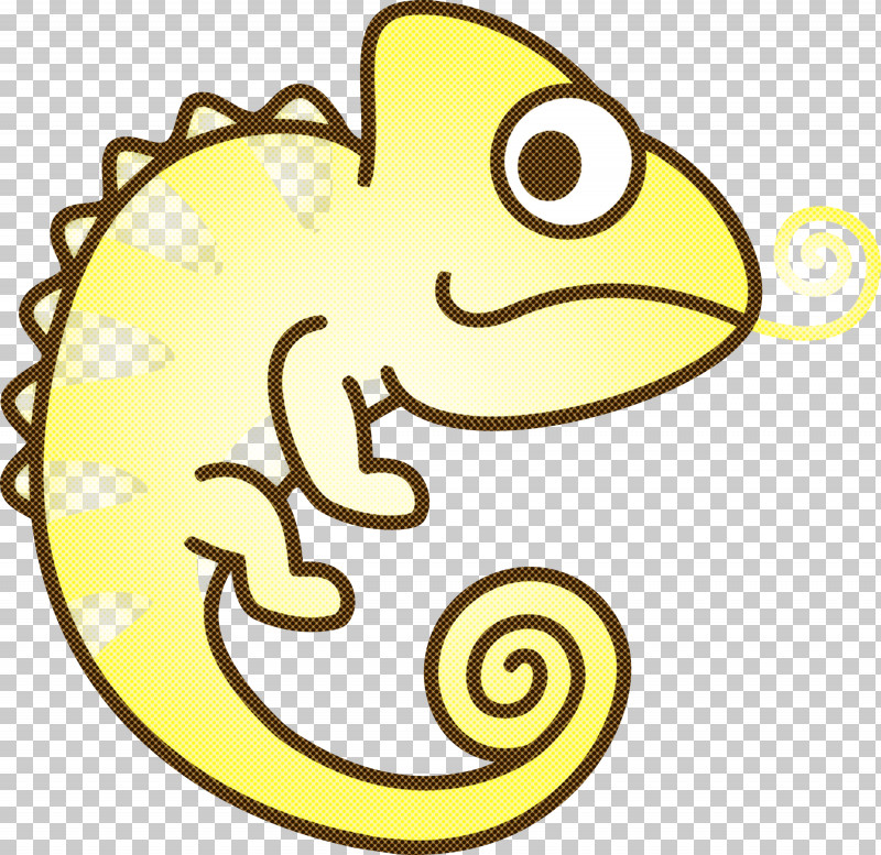 Yellow Cartoon Sticker Line Art PNG, Clipart, Cartoon, Cartoon Chameleon, Chameleon, Cute Chameleon, Line Art Free PNG Download