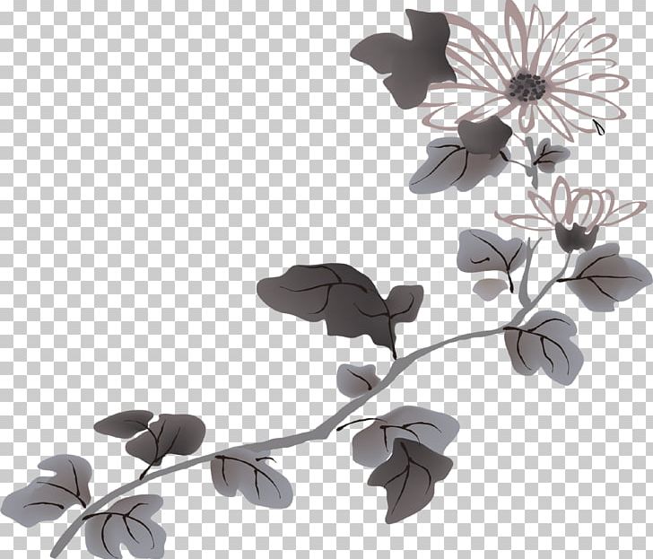 U6c34u58a8u5199u610f Flower Ink Wash Painting PNG, Clipart, Bamboo, Birdandflower Painting, Branch, Chinese Painting, Christmas Decoration Free PNG Download