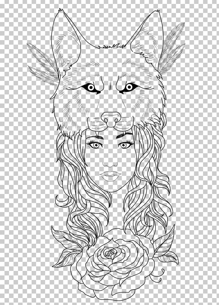 Tattoo Woman Wolf PNG, Clipart, Miscellaneous, Tattoos, Wolf, Woman Free PNG Download